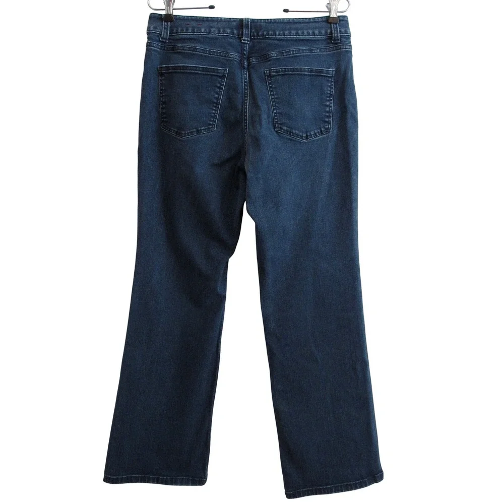 Talbots Curvy Petite Jeans 10P Dark Wash Wide‎ Leg Stretch Denim Minimalist